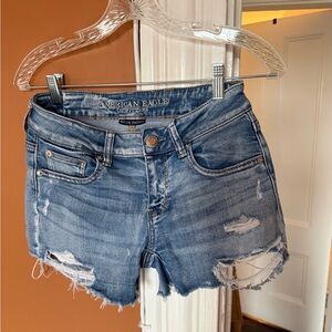 American Eagle Outfitters Distressed Blue Jean Shorts